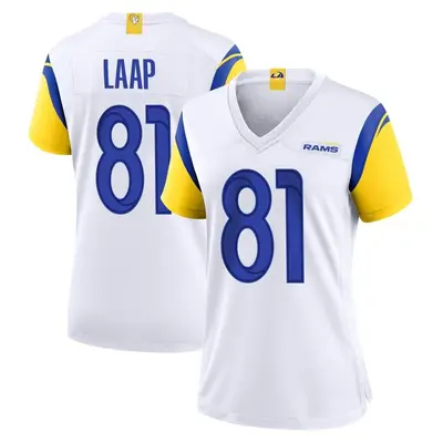 Women's Game JJ Laap Los Angeles Rams White Jersey