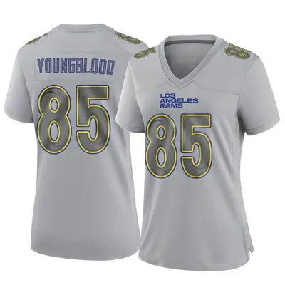 Women's Game Jack Youngblood Los Angeles Rams Gray Atmosphere Fashion Jersey