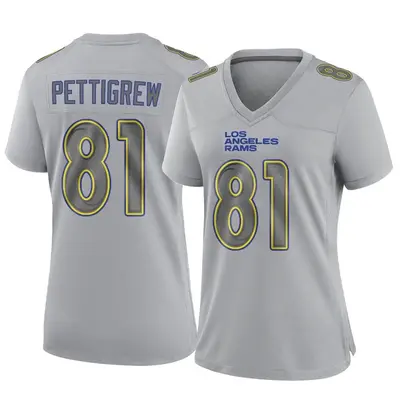 Women's Game Jamal Pettigrew Los Angeles Rams Gray Atmosphere Fashion Jersey