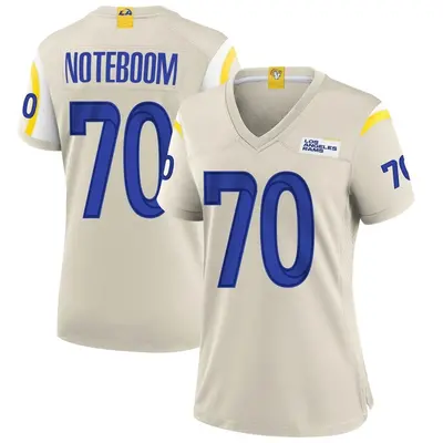 Women's Game Joe Noteboom Los Angeles Rams Bone Jersey