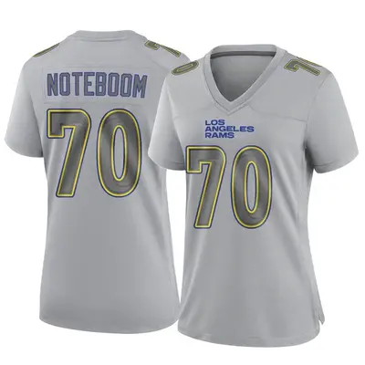 Women's Game Joe Noteboom Los Angeles Rams Gray Atmosphere Fashion Jersey