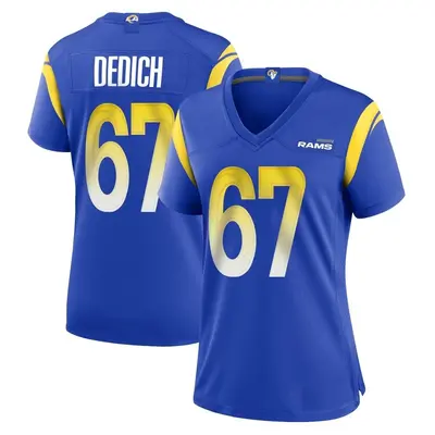 Women's Game Justin Dedich Los Angeles Rams Royal Alternate Jersey