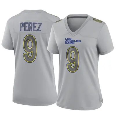 Women's Game Luis Perez Los Angeles Rams Gray Atmosphere Fashion Jersey