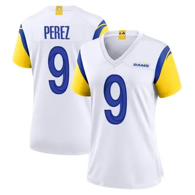 Women's Game Luis Perez Los Angeles Rams White Jersey