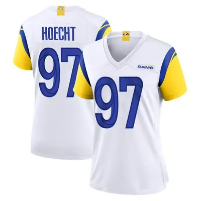 Women's Game Michael Hoecht Los Angeles Rams White Jersey