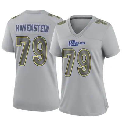 Women's Game Rob Havenstein Los Angeles Rams Gray Atmosphere Fashion Jersey