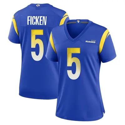 Women's Game Sam Ficken Los Angeles Rams Royal Alternate Jersey