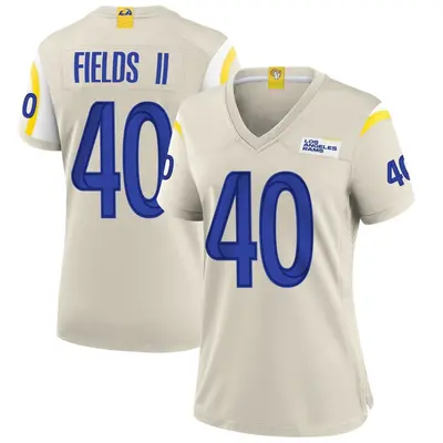 Women's Game Tony Fields II Los Angeles Rams Bone Jersey