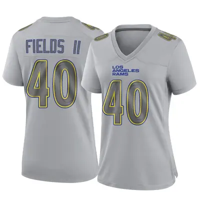 Women's Game Tony Fields II Los Angeles Rams Gray Atmosphere Fashion Jersey