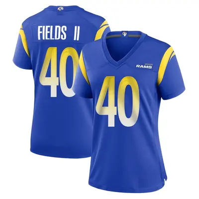 Women's Game Tony Fields II Los Angeles Rams Royal Alternate Jersey