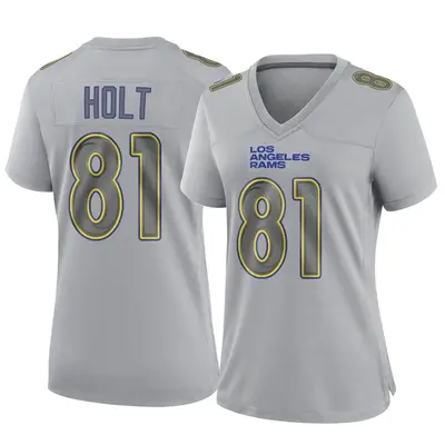 Women's Game Torry Holt Los Angeles Rams Gray Atmosphere Fashion Jersey