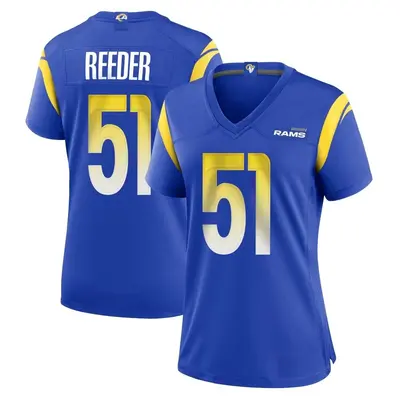 Women's Game Troy Reeder Los Angeles Rams Royal Alternate Jersey