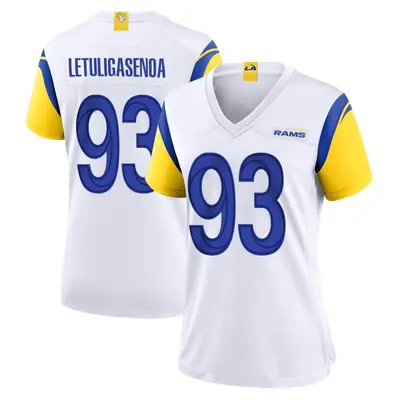 Women's Game Tuli Letuligasenoa Los Angeles Rams White Jersey