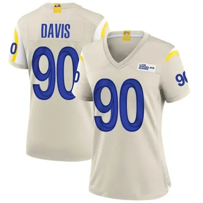 Women's Game Tyler Davis Los Angeles Rams Bone Jersey