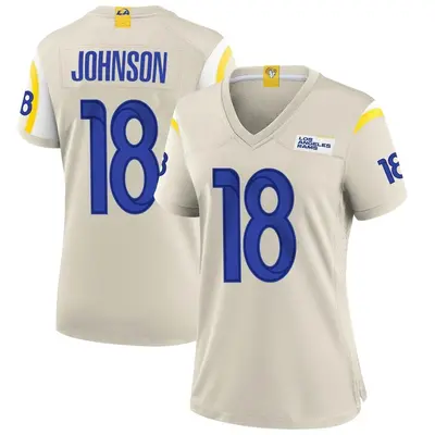 Women's Game Tyler Johnson Los Angeles Rams Bone Jersey