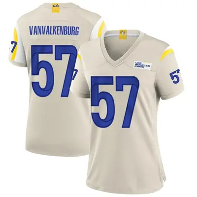 Women's Game Zach VanValkenburg Los Angeles Rams Bone Jersey