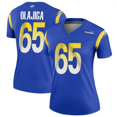 Women's Legend David Olajiga Los Angeles Rams Royal Jersey