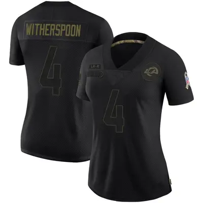 Women's Limited Ahkello Witherspoon Los Angeles Rams Black 2020 Salute To Service Jersey