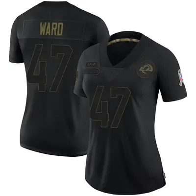 Women's Limited Alex Ward Los Angeles Rams Black 2020 Salute To Service Jersey