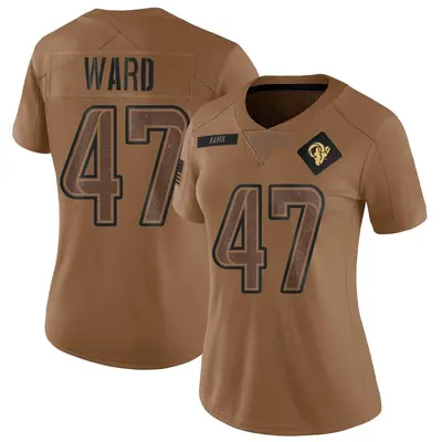 Women's Limited Alex Ward Los Angeles Rams Brown 2023 Salute To Service Jersey