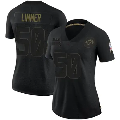 Women's Limited Beaux Limmer Los Angeles Rams Black 2020 Salute To Service Jersey