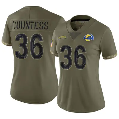 Women's Limited Blake Countess Los Angeles Rams Olive 2022 Salute To Service Jersey