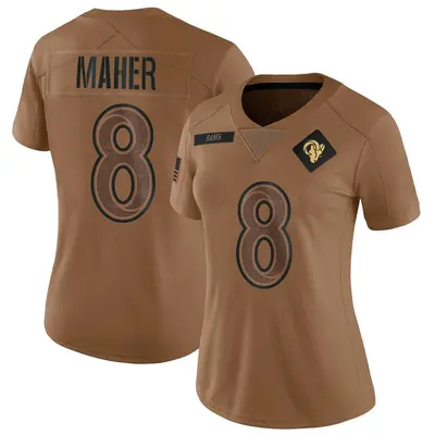 Women's Limited Brett Maher Los Angeles Rams Brown 2023 Salute To Service Jersey