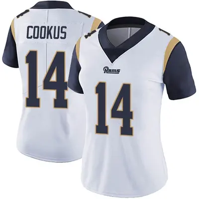 Women's Limited Case Cookus Los Angeles Rams White Vapor Untouchable Jersey