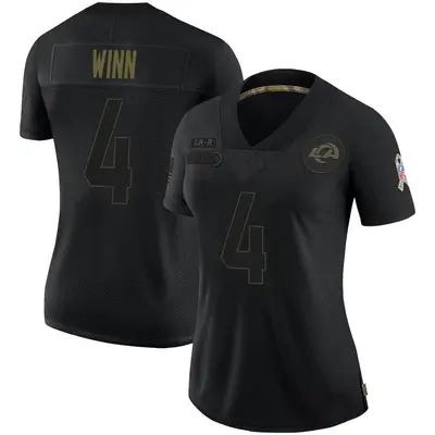 Women's Limited Dresser Winn Los Angeles Rams Black 2020 Salute To Service Jersey