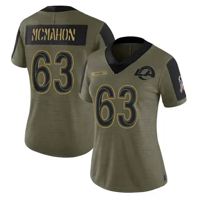 Women's Limited Dylan McMahon Los Angeles Rams Olive 2021 Salute To Service Jersey