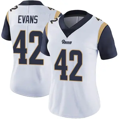 Women's Limited Ethan Evans Los Angeles Rams White Vapor Untouchable Jersey