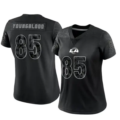 Women's Limited Jack Youngblood Los Angeles Rams Black Reflective Jersey