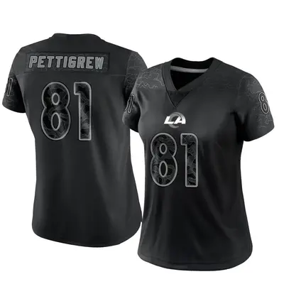 Women's Limited Jamal Pettigrew Los Angeles Rams Black Reflective Jersey