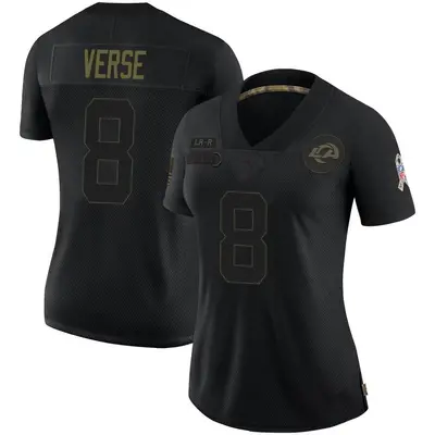 Women's Limited Jared Verse Los Angeles Rams Black 2020 Salute To Service Jersey