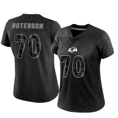 Women's Limited Joe Noteboom Los Angeles Rams Black Reflective Jersey