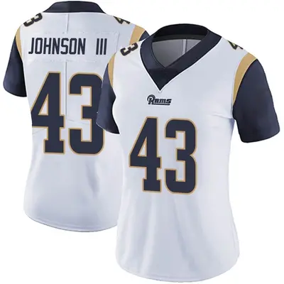 Women's Limited John Johnson III Los Angeles Rams White Vapor Untouchable Jersey