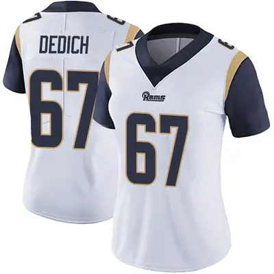 Women's Limited Justin Dedich Los Angeles Rams White Vapor Untouchable Jersey