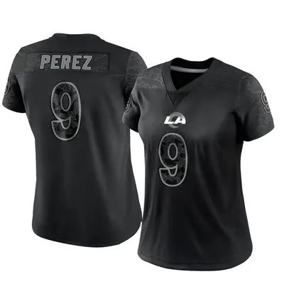 Women's Limited Luis Perez Los Angeles Rams Black Reflective Jersey