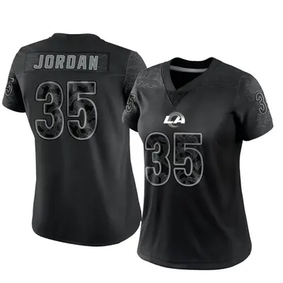 Women's Limited Michael Jordan Los Angeles Rams Black Reflective Jersey