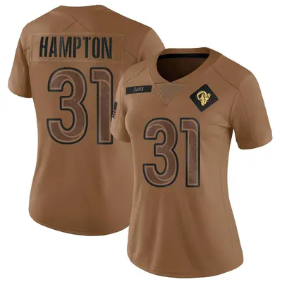 Women's Limited Nick Hampton Los Angeles Rams Brown 2023 Salute To Service Jersey