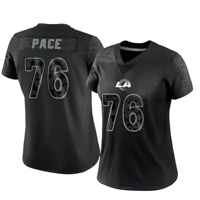 Women's Limited Orlando Pace Los Angeles Rams Black Reflective Jersey