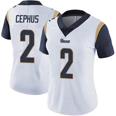 Women's Limited Quintez Cephus Los Angeles Rams White Vapor Untouchable Jersey