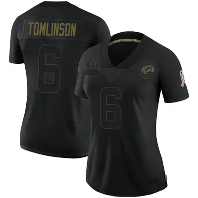 Women's Limited Tre Tomlinson Los Angeles Rams Black 2020 Salute To Service Jersey