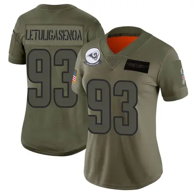 Women's Limited Tuli Letuligasenoa Los Angeles Rams Camo 2019 Salute to Service Jersey