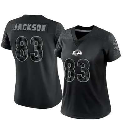 Women's Limited Warren Jackson Los Angeles Rams Black Reflective Jersey