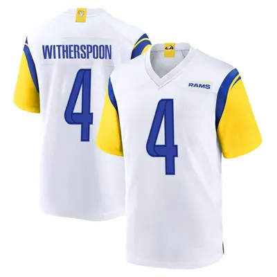 Youth Game Ahkello Witherspoon Los Angeles Rams White Jersey