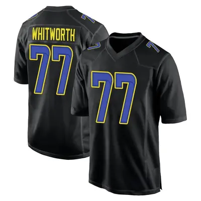 Youth Game Andrew Whitworth Los Angeles Rams Black Fashion Jersey