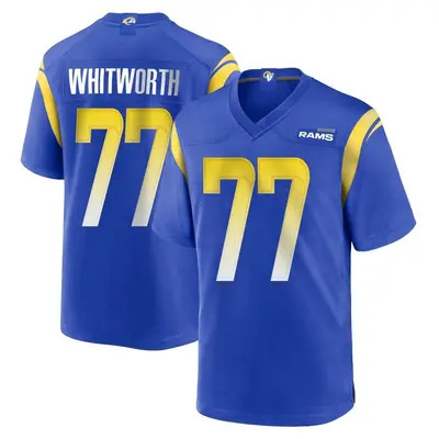 Youth Game Andrew Whitworth Los Angeles Rams Royal Alternate Jersey