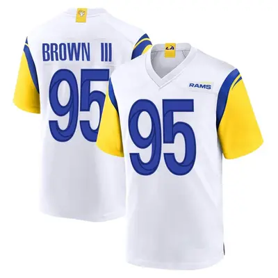 Youth Game Bobby Brown III Los Angeles Rams White Jersey