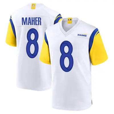 Youth Game Brett Maher Los Angeles Rams White Jersey